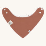 The reverse side of the Lassig organic cotton bandana bib, in a lovely orange rust colour. 