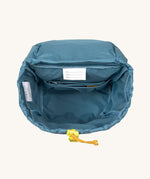 The interior of the Lassig kids big outdoor backpack in Adventure Blue. These children's backpacks are part of a wide range available at Babipur.