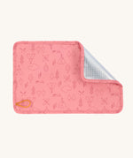 The thermo-insulated seating mat that comes with the Lassig kids big outdoor backpack in Adventure Rose pink.