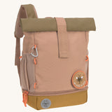 Lassig Mini Rolltop Backpack in a Nature Hazelnut colour. This children's bag is part of a wide range of backpacks and accessories available at Babipur. 