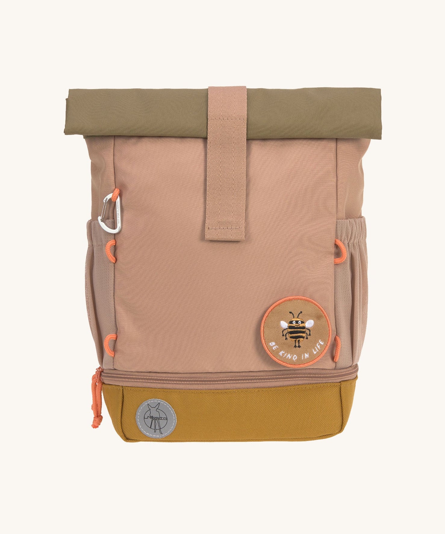 Lassig Mini Rolltop Backpack in a Nature Hazelnut colour. This children's bag is part of a wide range of backpacks and accessories available at Babipur. 