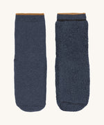 The Lassig organic cotton anti-slip grippy socks in navy blue.