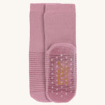 The Lassig organic cotton baby and toddler anti-slip grippy socks in light pink.