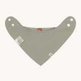 The back of the Lassig Little Fox organic bandana bib, in a plain soft green colour. 