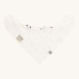 The back of the Lassig Little Fox organic bandana bib, in a plain soft white colour. 