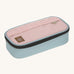 Lassig spacy pink & navy pencil case  available at Babipur. Features a black zip fastener and a matching decorative pink strap on the front panel