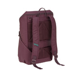 The back of the Lassig Slender Up Nappy change backpack in deep red.