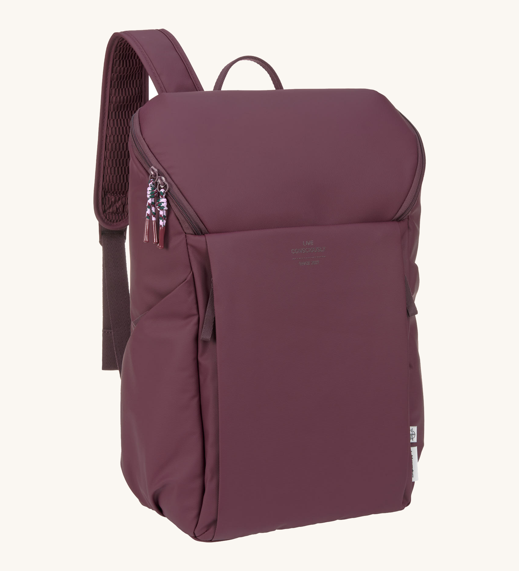 The Lassig Slender Up Nappy change backpack in deep red.
