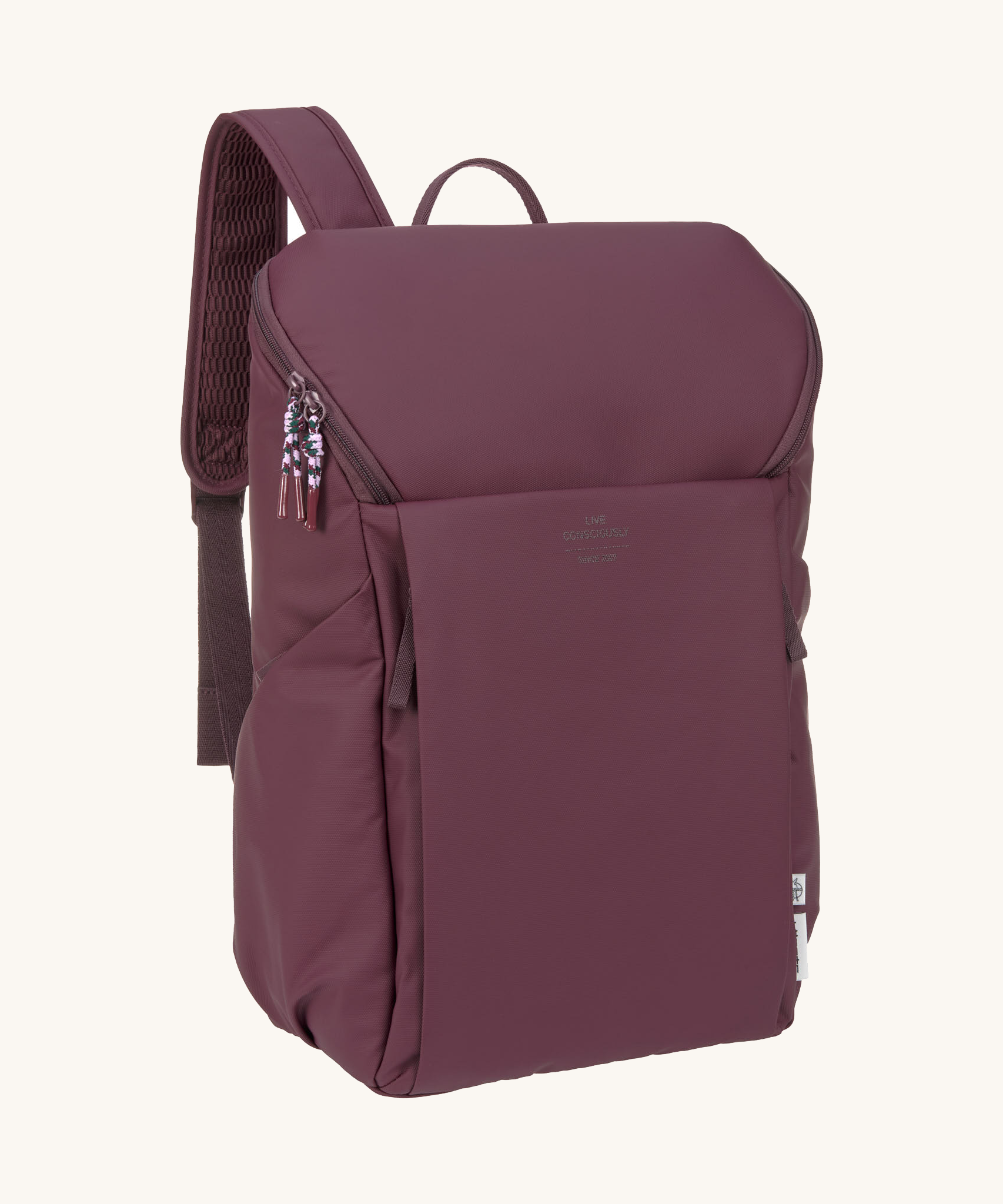 The Lassig Slender Up Nappy change backpack in deep red.