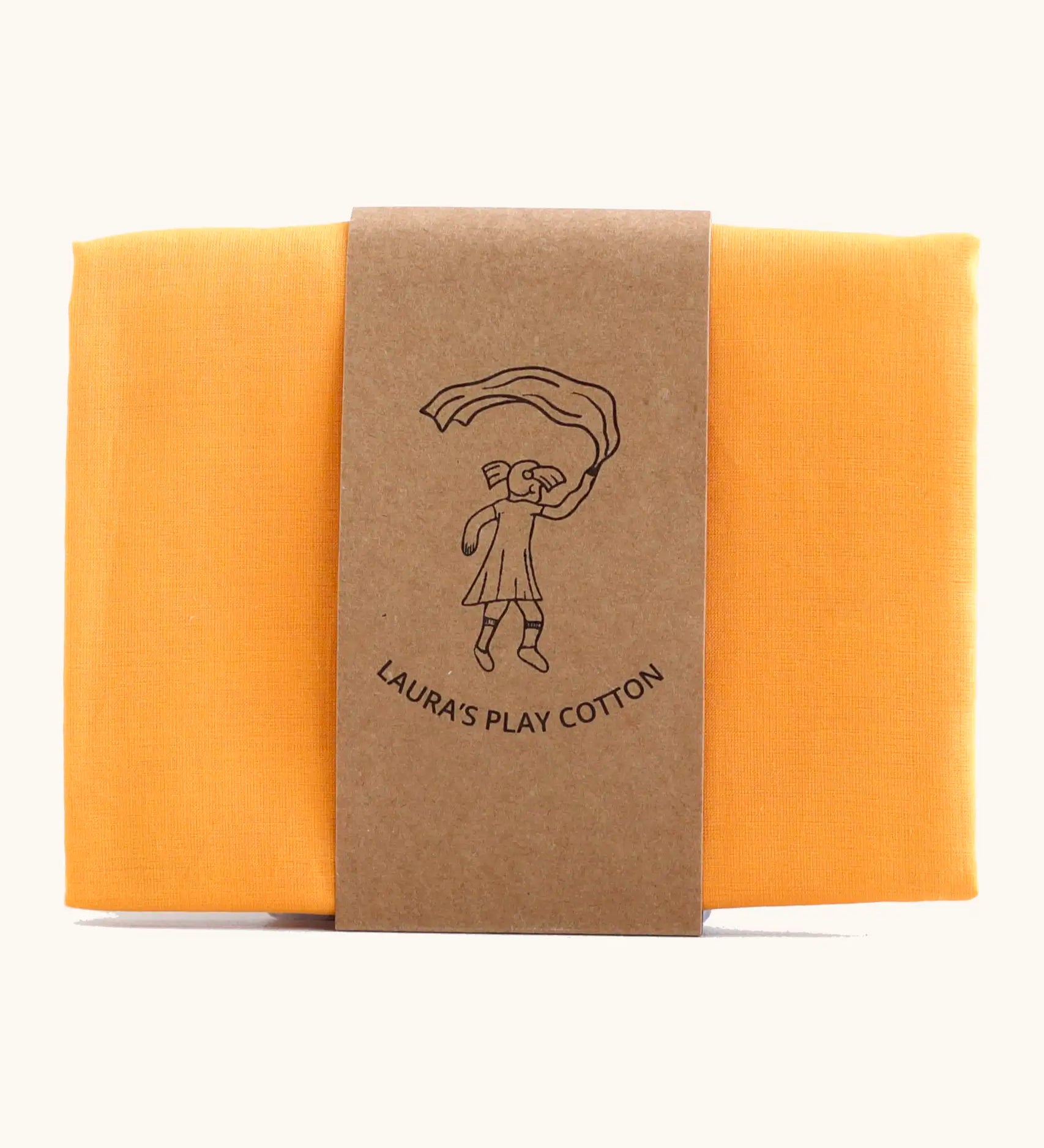 Lauras play cotton play cloth in orange, made from 100% organic cotton, 90cm square