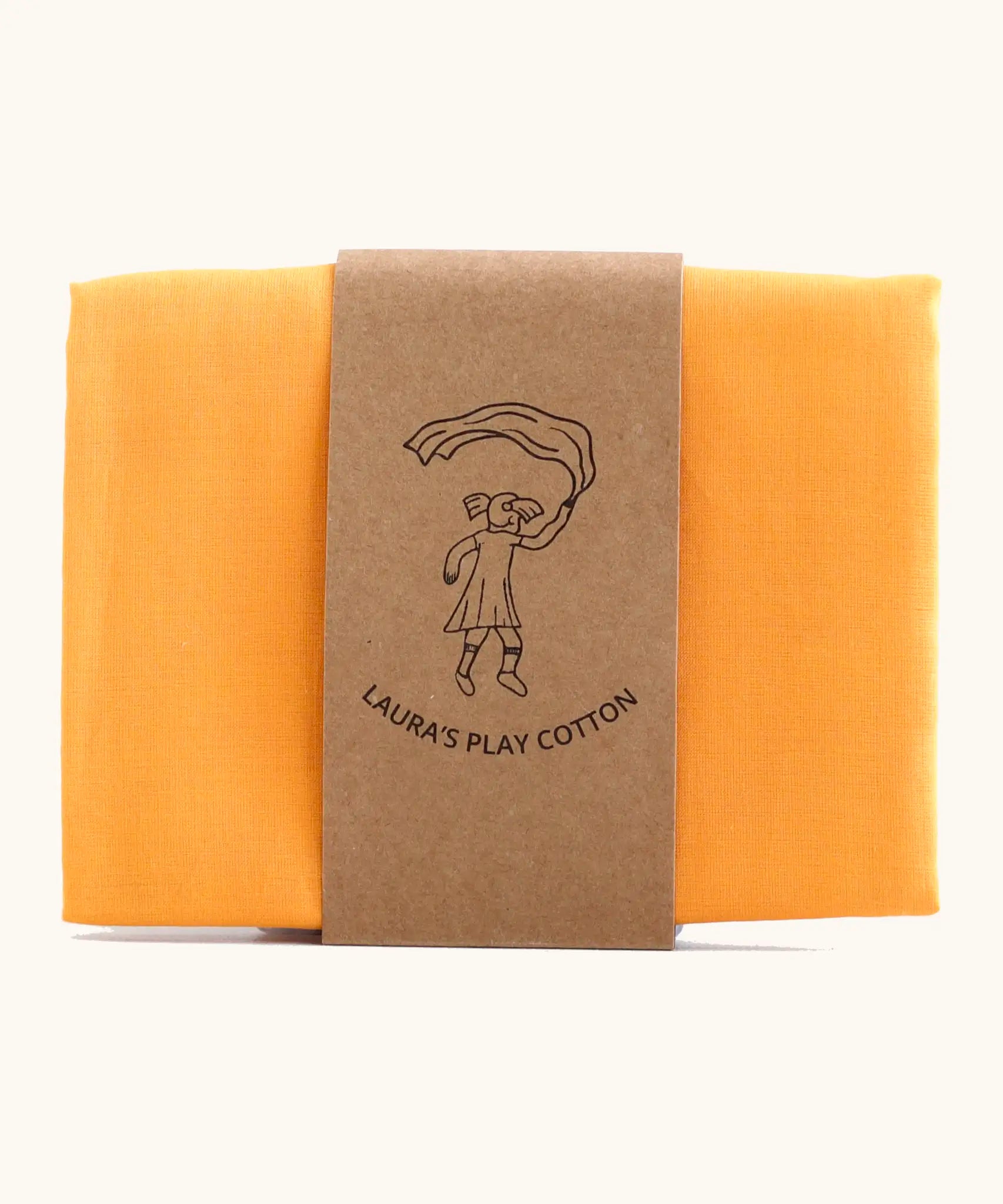 Lauras play cotton play cloth in orange, made from 100% organic cotton, 90cm square