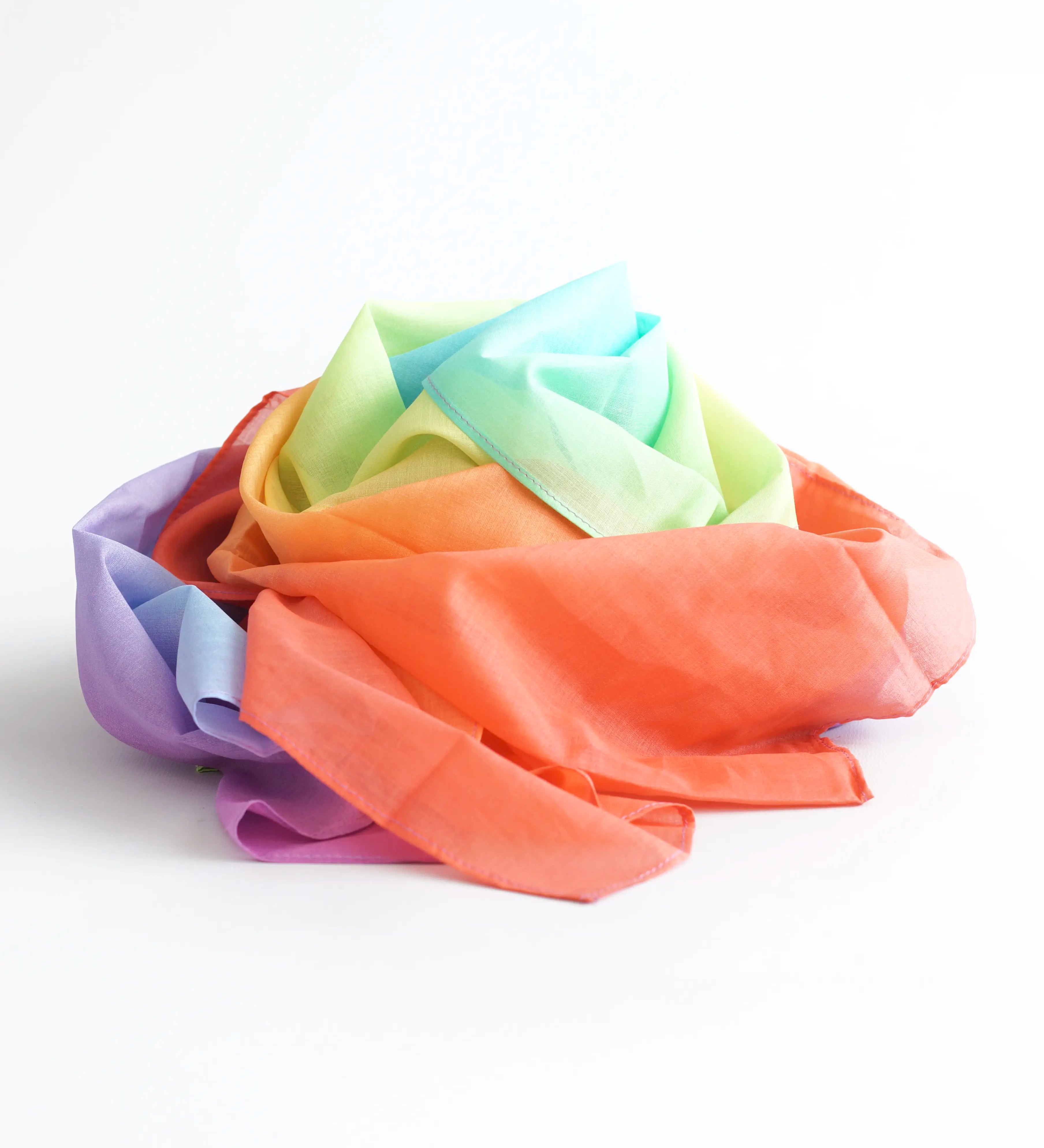 Laura's play cotton pastel rainbow gradient playcloth, made from 100% organic cotton