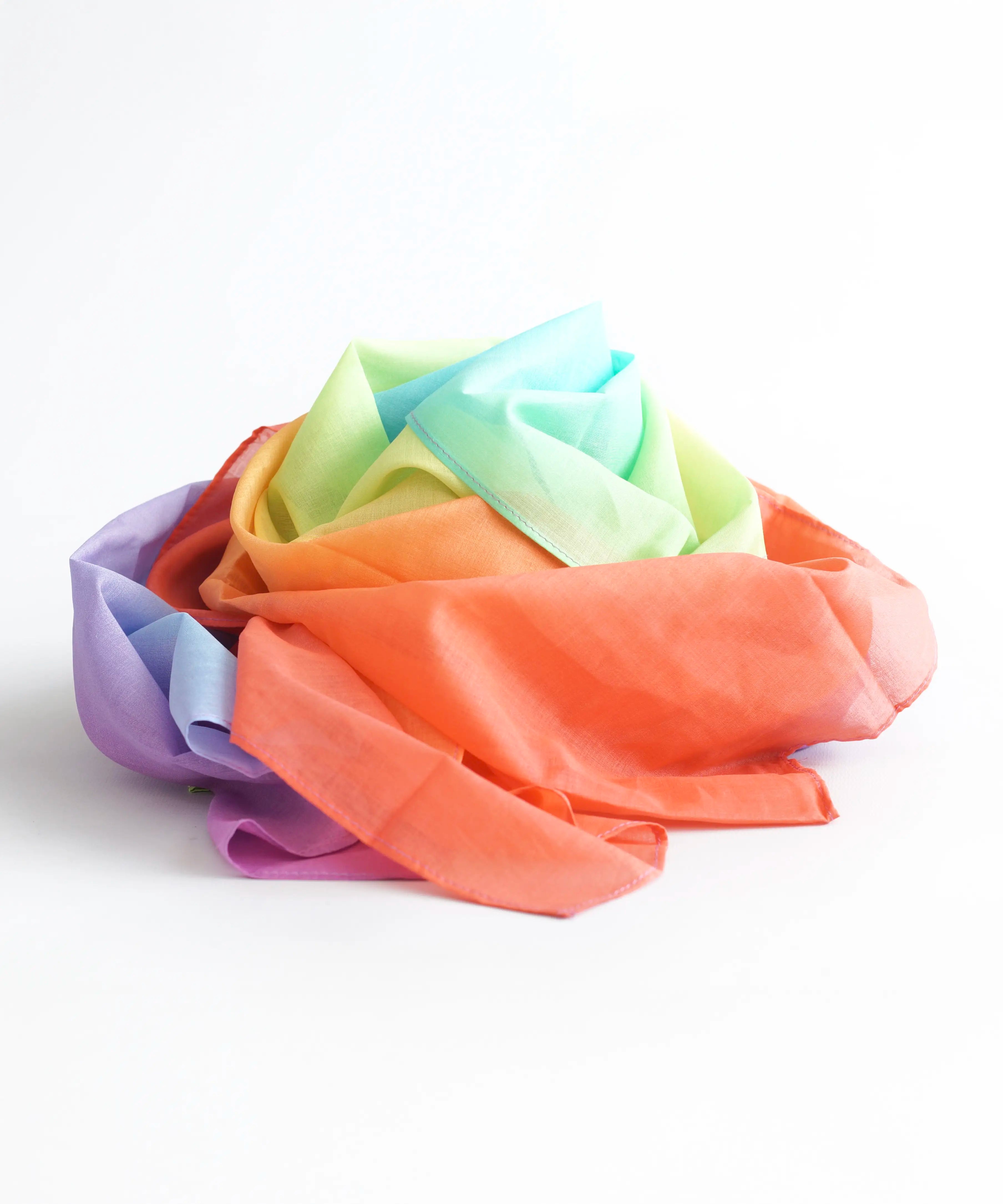 Laura's play cotton pastel rainbow gradient playcloth, made from 100% organic cotton