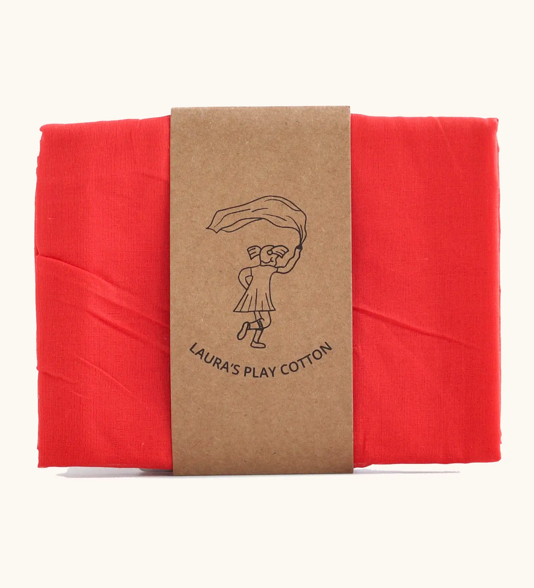 Lauras play cotton play cloth in red, made from 100% organic cotton, 90cm square