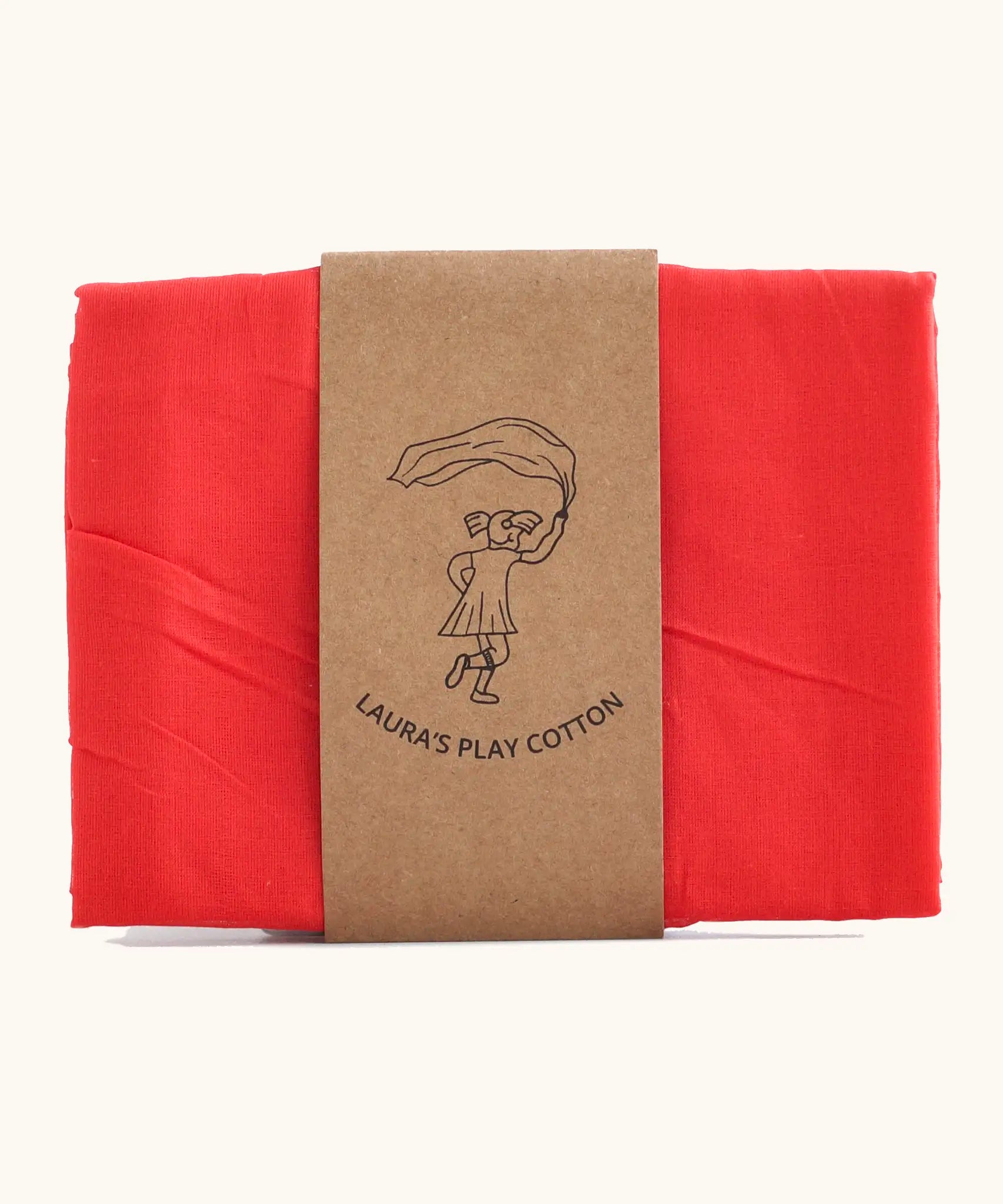 Lauras play cotton play cloth in red, made from 100% organic cotton, 90cm square