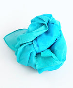 Laura's play cotton blue gradient playcloth, made from 100% organic cotton ruffled up into a pile