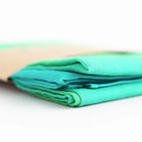 Laura's play cotton woods green gradient playcloth, made from 100% organic cotton laid flat showing corner