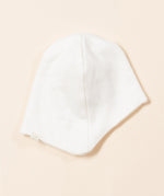 Little Green Radicals 100% organic cotton baby hat in white. 