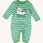 Little Green Radicals Locally Produced Organic Cotton Playsuit, on a cream background
