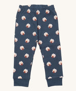 Little Green Radicals sleeping sheep pyjama bottom. A GOTS organic cotton bottom in navy with a elasticated waistband and matching navy cuff trim with prints of cute white sheep
