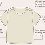 infographic detailing the features on the adaptive t-shirt