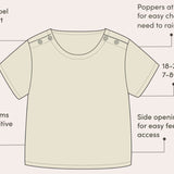 infographic detailing the features on the adaptive t-shirt