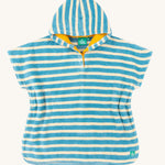 Little Green Radicals Blue Striped Baby Hooded Beach Towel Poncho