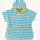 Little Green Radicals Blue Striped Baby Hooded Beach Towel Poncho