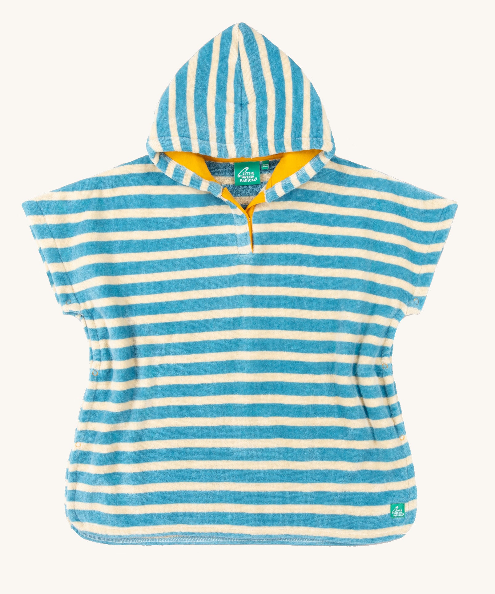 Little Green Radicals Blue Striped Baby Hooded Beach Towel Poncho
