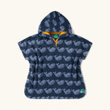 Little Green Radicals organic cotton Singing Whales Baby Towel Poncho.