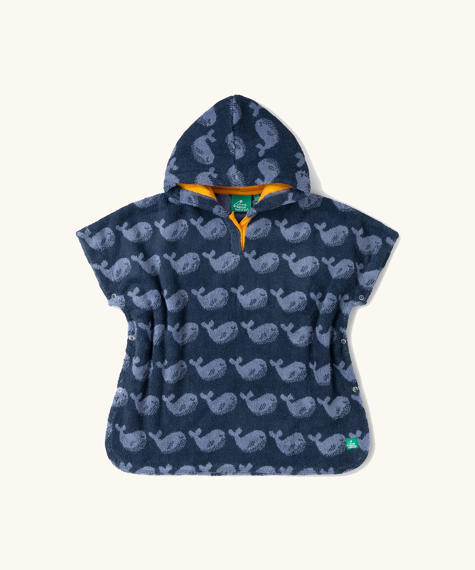 Little Green Radicals organic cotton Singing Whales Baby Towel Poncho.