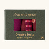 Little Green Radicals Chaussettes en coton biologique 3 pièces – Pétales de baies
