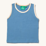 Little Green Radicals Blue Organic Cotton sleeveless Vest. Sold in a 3 pack.
