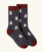 Penguin pattern socks from the Little Green Radicals blue penguins organic cotton socks 3 pack. 