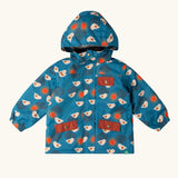 Little Green Radicals blue sun birds recycled waterproof fleece lined adventure Winter coat.