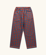 Trousers from the Little Green Radicals burnt ochre check adult organic cotton classic pyjamas