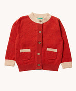 Little Green Radicals From One To Another Burnt Ochre Pointelle Knitted Cardigan. Little green Radicals have a wide range of organic cotton, Fairtrade children's clothing and outerwear available here at Babipur.