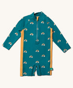 Little Green Radicals Teal Rainbows UPF 50+ Recycled Sunsafe Sunsuit