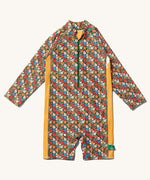 Little Green Radicals Vintage Flowers UPF 50+ Recycled Sunsafe Sunsuit.