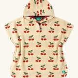 Little Green Radicals little cherries organic cotton baby towel poncho.