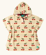 Little Green Radicals little cherries organic cotton baby towel poncho.