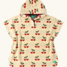 Little Green Radicals little cherries organic cotton baby towel poncho.