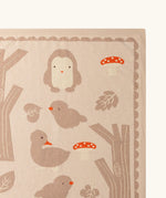 Close up of the Little Green Radicals cream folk tales knitted organic cotton baby blanket