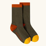Olive green socks from the Little Green Radicals ducks organic cotton socks 5 pack.