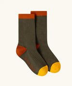 Olive green socks from the Little Green Radicals ducks organic cotton socks 5 pack.