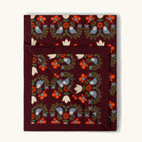 Little Green Radicals purple folk birds knitted organic cotton baby blanket. 