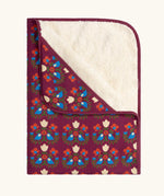 Little Green Radicals folk bird organic cotton hooded baby blanket with sherpa fleece lining.