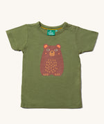 Little Green Radicals Kids Organic Cotton Green Bear Short Sleeve T-Shirt
