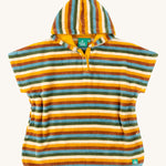 Little Green Radicals Baby Rainbow Striped Hooded Towel Poncho