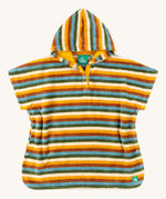 Little Green Radicals Baby Rainbow Striped Hooded Towel Poncho